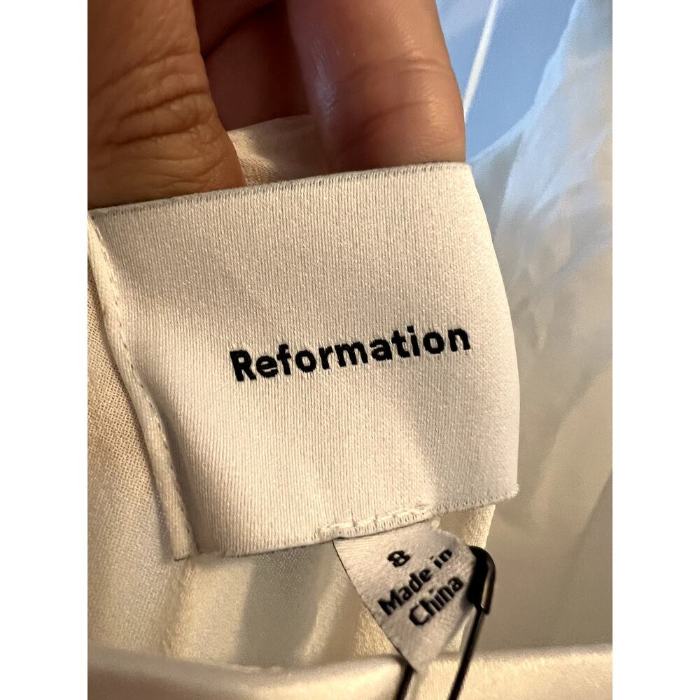 Reformation Roy Satin Wedding Maxi Dress Gown Halter Neck Fior DiLatte Ivory 8 - Picture 10 of 11